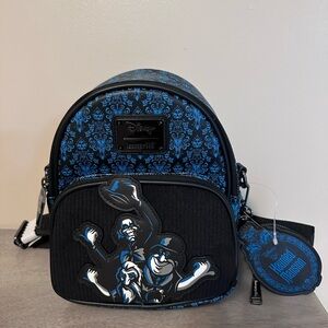 Loungefly Haunted Mansion Blue and Black Mini Backpack
